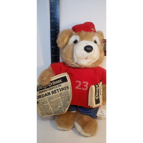 Vintage Collectible 1999 Headline Teddy Bear Jordan Retires W/ Original Tag - Picture 8 of 9